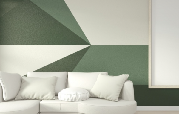 Pola garis geometris dengan warna kontras